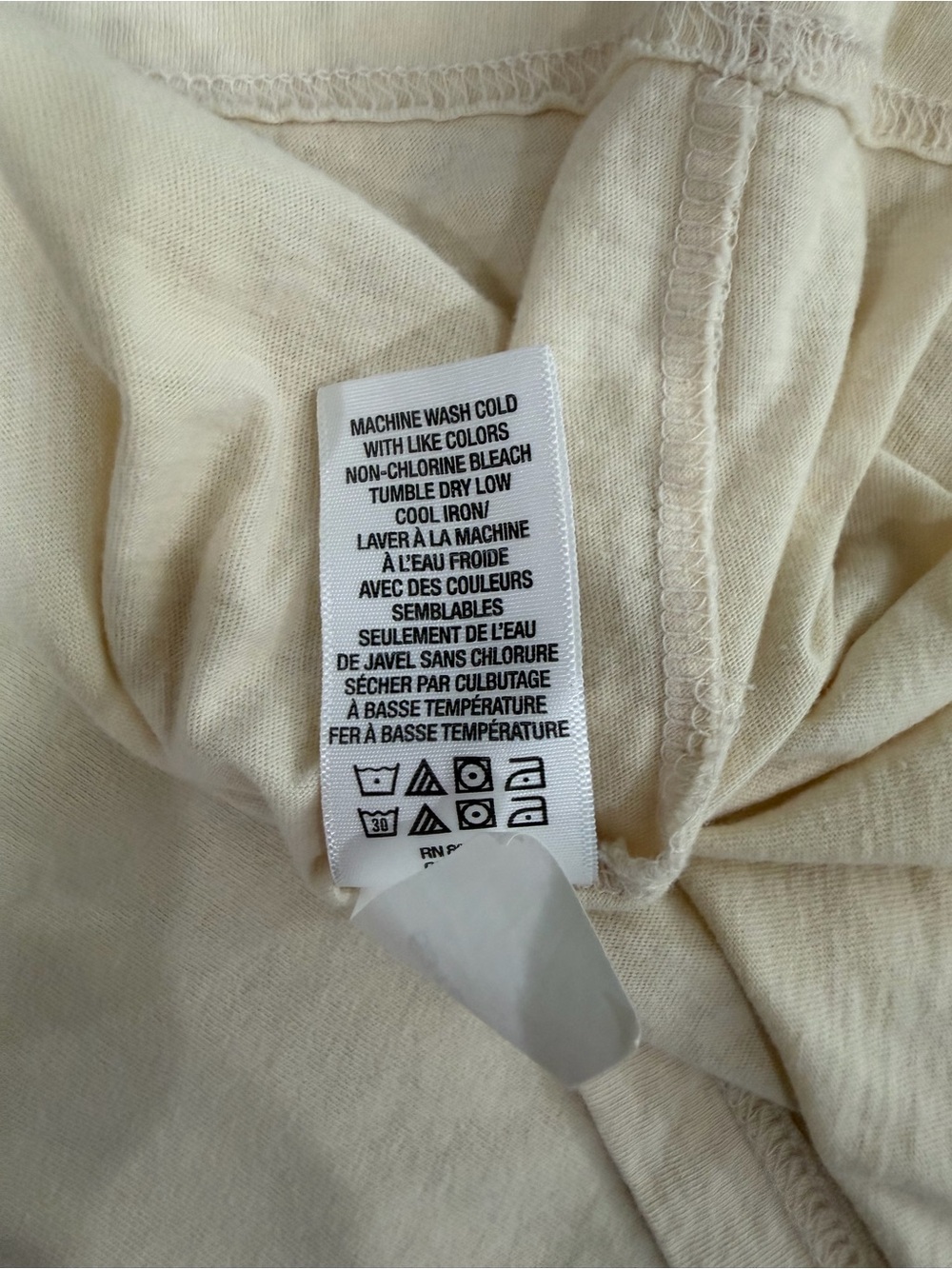 Lucky Brand Cream Relaxed Fit Crew Neck Men's Large Short Sleeve Cotton T-Shirt - Picture 8 of 8